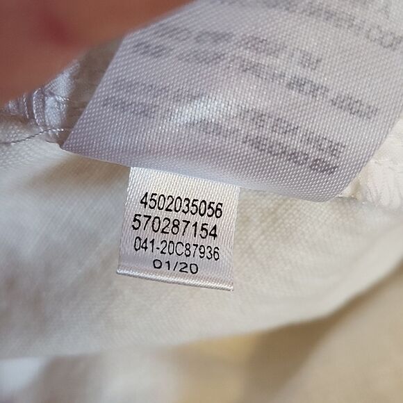 Chico's white 100% linen capri pants, zip & button w/ tie belt, size 8 (1) - Picture 7 of 8